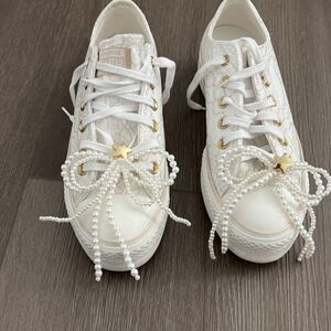 ⭐Converse Chuck Taylor Platform Pearls Lace 7 Women Shoes Party Sneaker A15197C